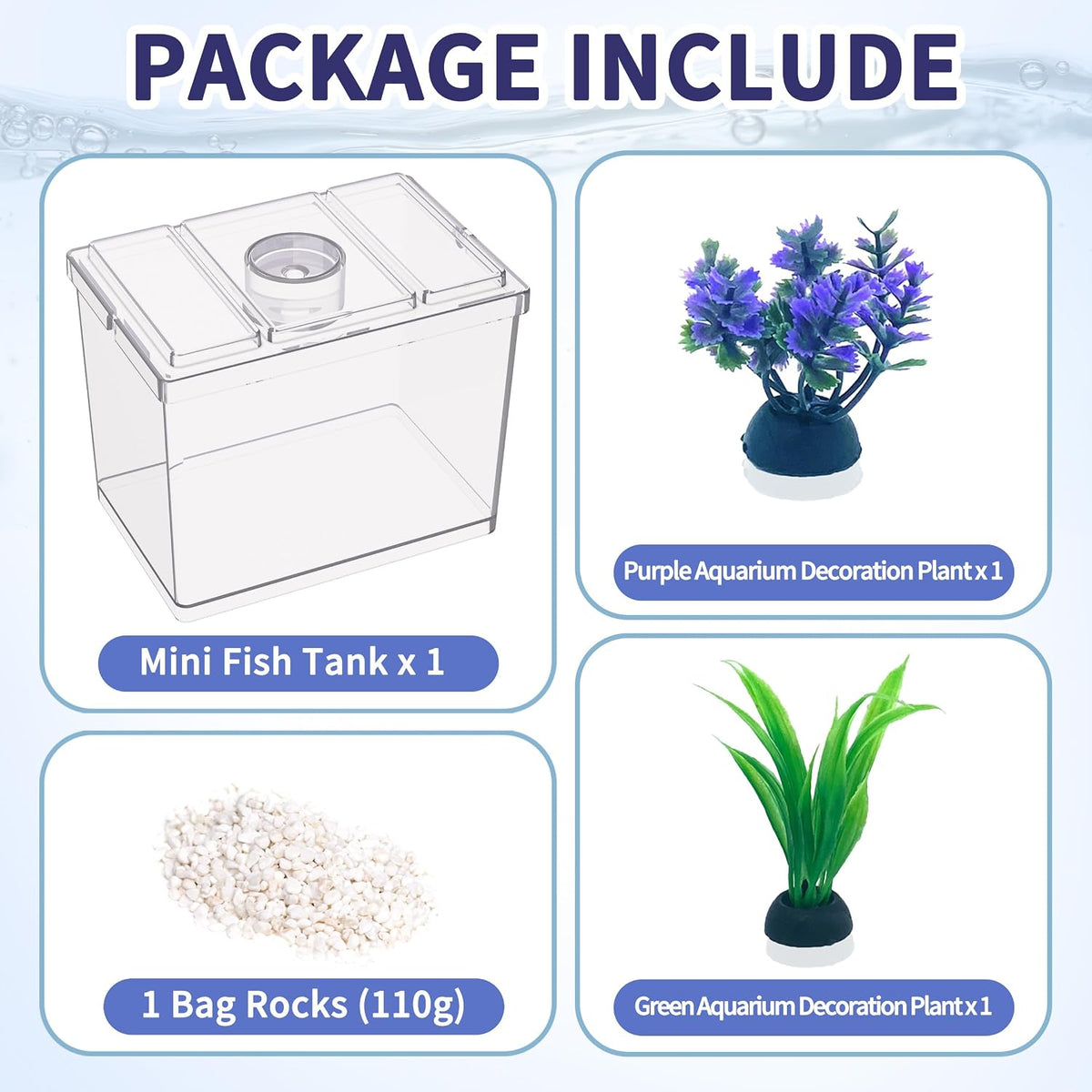 MoonOrange Mini Betta Fish Tank Kit with LED Light Base - Mini Tank 02 - image 3