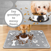 Dog Cat Food Mat, Rapid Absorbent Pet Feeding Mat - 24"L x 16"W / Square Grey - image 4