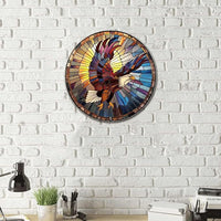 Lygond Metal Sign Tin Sign Circular Stained Glass Eagle Bathroom Decor For Club 12×12 Inches