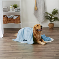 Bone Dry Pet Grooming Towel Collection Absorbent Microfiber X-Large - Blue / 41x23.5" - image 2