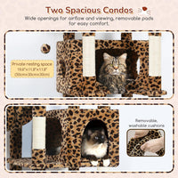 Globlazer 74in Heavy Duty Cat Tree Tower for Indoor Cats Large Adult - Leopard Print / 74inch - image 3