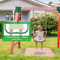 BeneLabel green A-frame middle swing set bracket made of powder coated steel - view 18