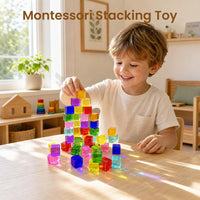 Woodtoe 24 PCS Rainbow Blocks Set - 64 PCS Rainbow Blocks - image 2