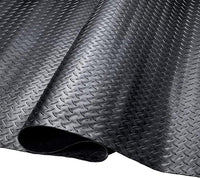 SEAL 6 x 10 Ft Premium Garage Floor Mat, Solid 2.8mm Thickened Black Commercial Grade Heavy Duty Parking Mat for Garage Floor, Golf Cart, Water/Stain Resistant Floor Runner (Embossed Diamond Plate)