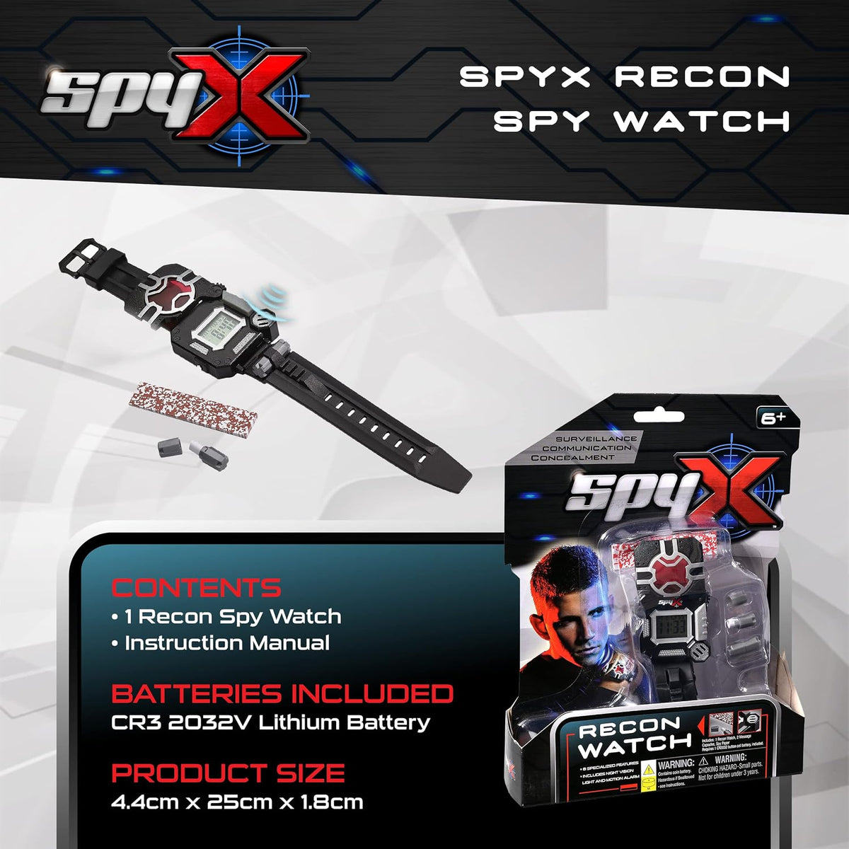 SpyX / Micro Gear Set - 4 Real Spy Toys Kit + Adjustable Belt for Spy Kids Role Play. Junior Secret - Childrens Recon Spy Watch - image 4