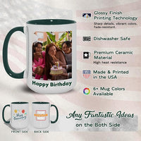Custom Mug Upload Your Picture Personalized Coffee Mug with Photo Text Name Customized Cup Unique Ideas Gifts for Men Women Mom Dad Girlfriend Boyfriend Friend Family (Dark Green, 11oz)