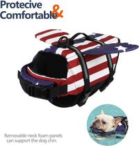 Dog Life Jacket, Cute Wings Adjustable Dog Life Vest with Chin Float and Handle for Swimming - Usa Flag / Xs (Chest Girth 11.8"-16.5") - image 2