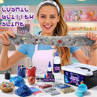 LPFEZRS mini galaxy slime kit with glitter add-ins and glow in the dark stickers - view 8