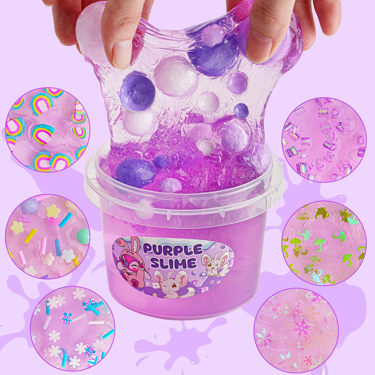 Astronaut Galaxy Slime for Kids, Big Slime Bucket with Clay - Purple Slime - image 2