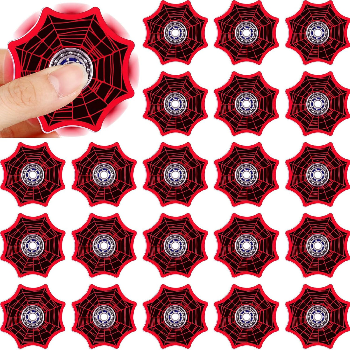 Sotiff 24 baseball fidget spinners, mini acrylic spinners with baseball print - view 5