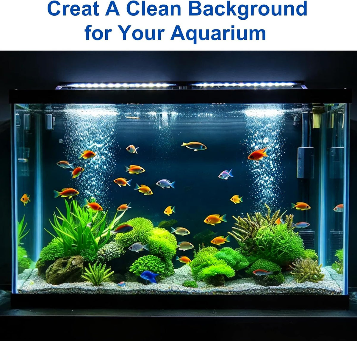 ELEBOX Aquarium Background Blue Black Fish Tank Background Wallpaper - 11.8" H x32.3" L - image 2