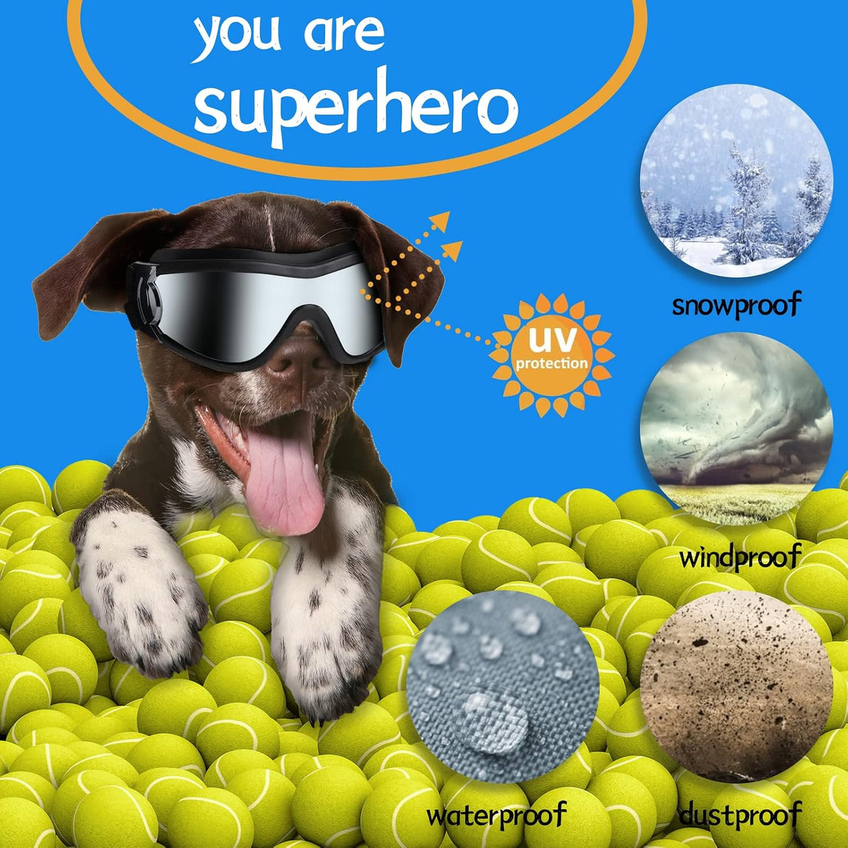 Dog Sunglasses Dog Goggles - Solid - image 3