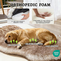 Faux Fur Dog Bed Rug for Large Dogs - Brown / Large, All Breed Sizes - image 2