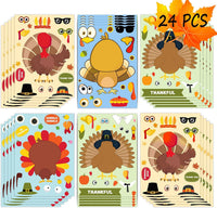 Pumpkin Decorating Kit, 24 Sheets Halloween Pumpkin Stickers Decorations – Fun for Kids & Family - Thanksgiving