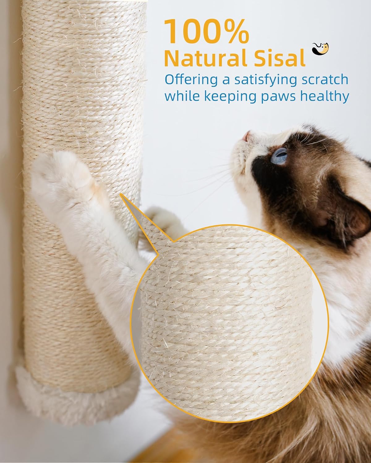 68" Wall Mounted Cat Scratcher - Beige - 1Pc - image 3