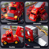 Fire Truck Toys for Kid 3-5 - Red / 7in1 - image 4
