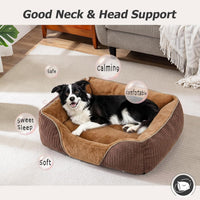 MIXJOY Dog Bed for Large Medium Small Dogs - Caramel Brown / M(25’’x 21’’x 8’’) - image 3