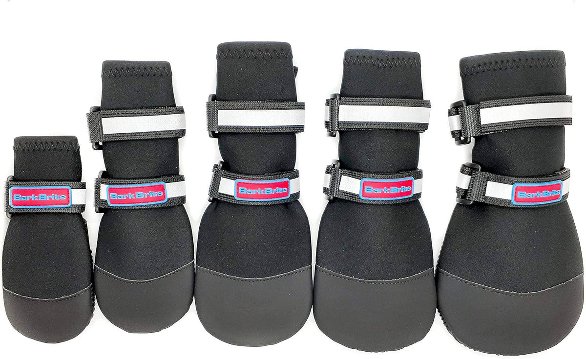 All Weather Neoprene Paw Protector Dog Boots with Reflective Straps - Black / XXL - image 3