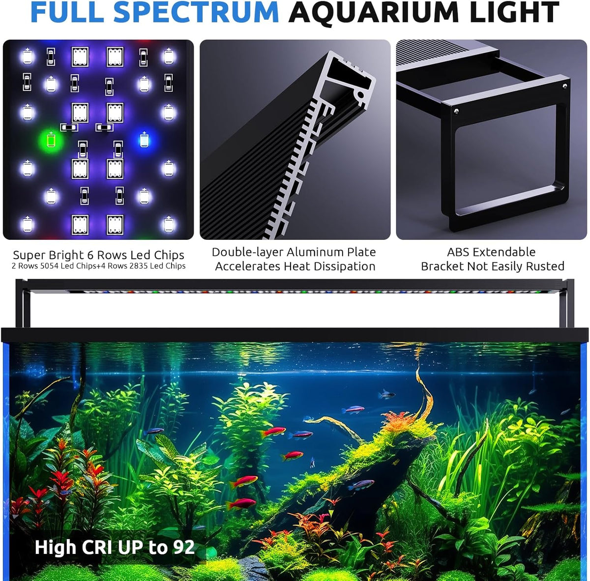 SEAOURA 24/7 LED Aquarium Light for 12-18 Inch Fish Tank Plant - for 18-24 inch tank - image 2