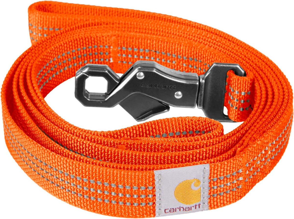 Carhartt Nylon Dual Handle Dog Leash Carhartt Brown L – Essentials for Dogs - Hunter Orange / Large (6'Length x 1' Width)