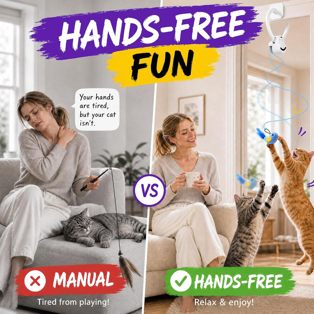 Interactive Cat Toys for Indoor Cats - White - image 3