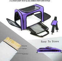 Soft Sided Carrier for Small Medium Cats Dogs - 20.0"L x 13.0"W x 13.0"H / Purple - image 2