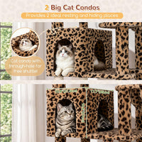 Globlazer 82in Extra Large Cat Tree Tower for Indoor Cats Large Adult - 82inch / Leopard Print - image 3