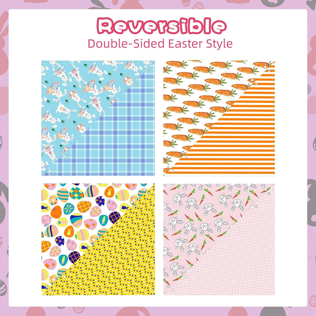 PAWCHIE Dog Bandanas Small Reversible Styles Pet Triangle Scarf Bibs - Easter Style / Large - image 3