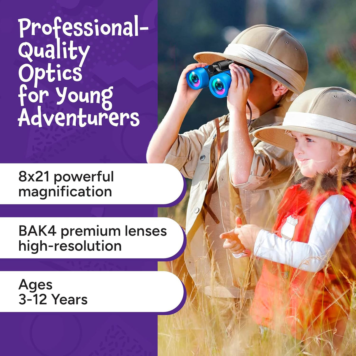 Think Peak Blue Binoculars Science Toy for Kids Ages 3-12 Years - Blue - image 2