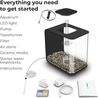 biOrb Flow 30 Acrylic 8-Gallon Aquarium with White LED Lights Modern Tank for Tabletop Display, Black