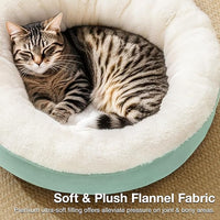 Love's cabin Round Donut Cat and Dog Cushion Bed, 20in Pet Bed for Cats or Small Dogs, Anti-Slip & Water-Resistant Bottom, Super Soft Durable Fabric Pet Beds, Washable Luxury Cat & Dog Bed Blue