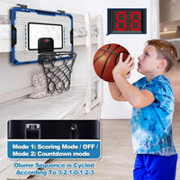 Indoor Basketball Hoop with Electronic Scoreboard & Balls for Kids - Indoor Basketball Hoop-blue - image 4