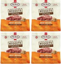 Primal Freeze Dried Dog Food Nuggets, Beef; Complete & Balanced Meal; Also Use as Topper or Treat; Premium, Healthy, Grain Free, High Protein Raw Dog Food, 14 oz (Pack of 4)