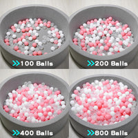 Ball Pit Balls for Toddlers, Crush Proof - Pink+White+Transparent / 500 balls - image 4