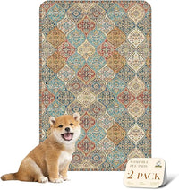 nunubaby Washable Pee Pads for Dogs, Stylish, Non-Slip and Leak-Proof Pee Pads. Reusable Potty Pads for Dogs for Crates and Floors.(Cream/Multi, 24" x36" )