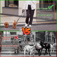 Double Dog Leash, No Tangle, Detachable360° Swivel - Black / S (8-45 lbs) - image 4