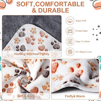 Reginary 4 Pcs Waterproof Guinea Pig Blankets Washable Small Animal Fleece Bedding Absorbent Guinea Pig Cage Liners Reusable Pet Pee Pad Sleep Mat for Hamster Ferret(Paw Print,35 x 24 Inch)