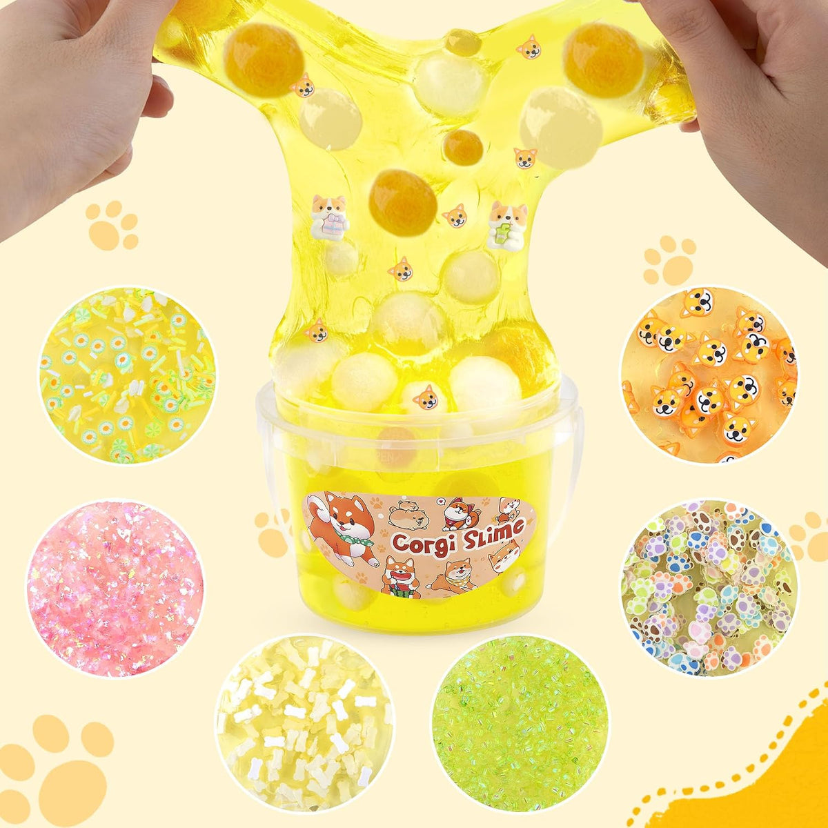 Astronaut Galaxy Slime for Kids, Big Slime Bucket with Clay - Yellow Slime - image 2