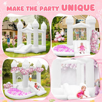 FBSPORT white bounce house with slide, ball pit and blower - view 4