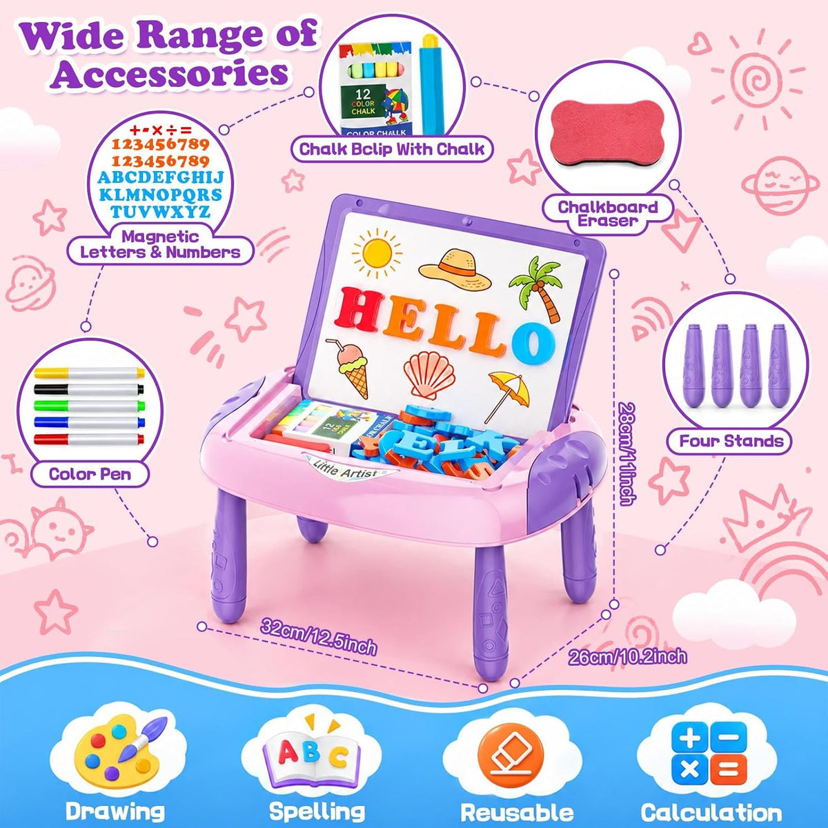 Cokzer Magnetic Drawing Board - Purple - image 4