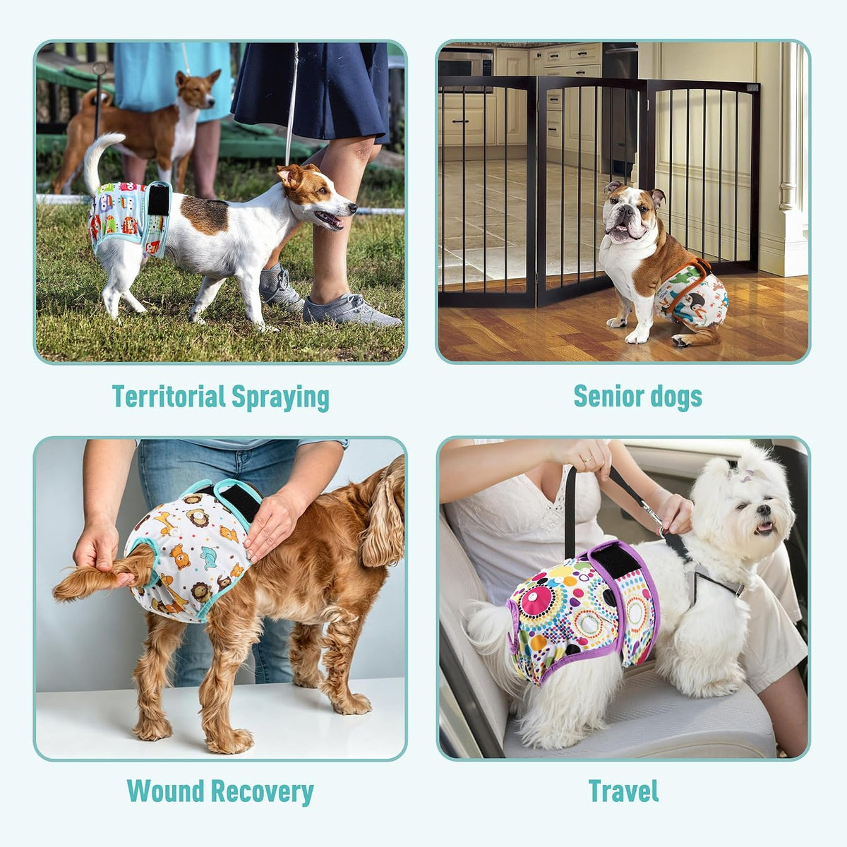 Washable Reusable Female Dog Diapers Small Medium Large Doggie Puppy - Animals / Large / 5 - image 3