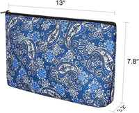 GUSTARIA empty mahjong tiles bag with blue print and zipper closure - view 14
