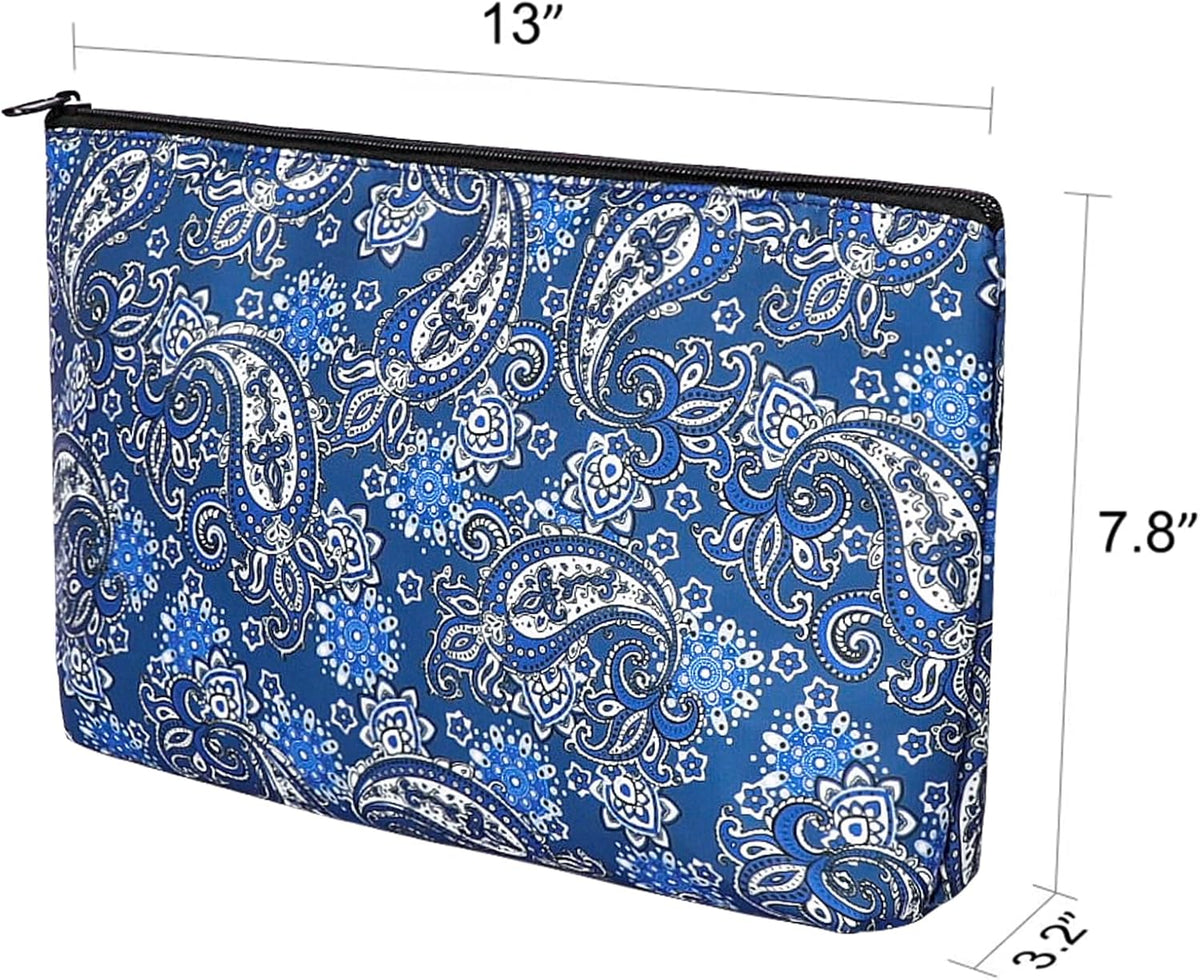 GUSTARIA empty mahjong tiles bag with blue print and zipper closure - view 14