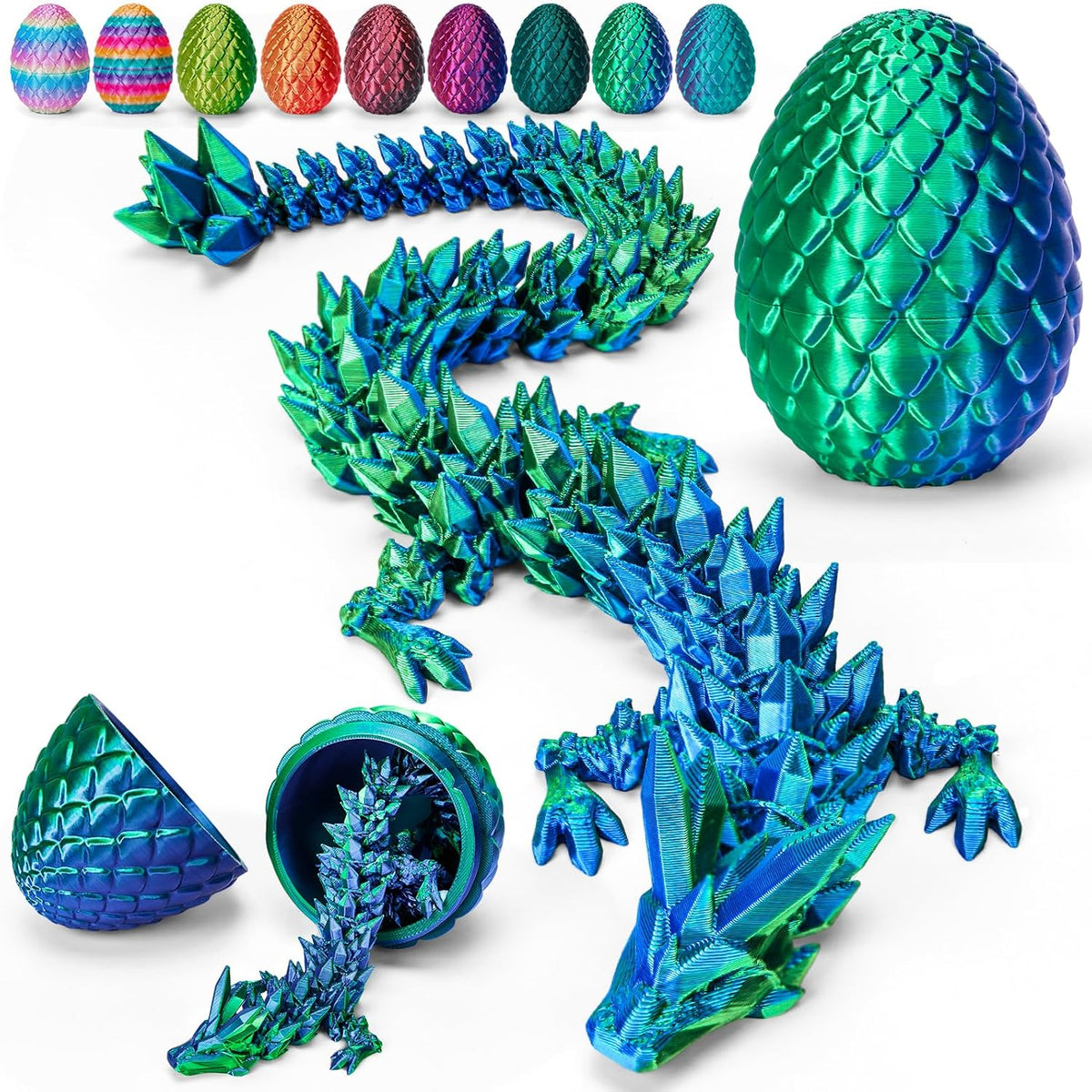 TBOLINE 12" 3D Printed Dragon Egg - Laser Green