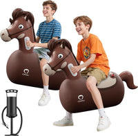 QPAU Inflatable Dinosaur Bouncy Hopper Toy - Horse / 2 Pack