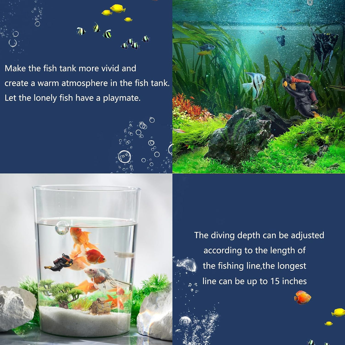 onesimcr Floating Fish Tank Decorations, Aquarium Decorations - Black - image 4