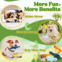 20-Pack Adorable Dinosaur Puppy Toys – Distinct Dino-Themed Squeaky Dog Toys for Small Dogs to Keep Them Busy, Interactive Chew Toys for Mental Stimulation & Gentle Teeth Cleaning