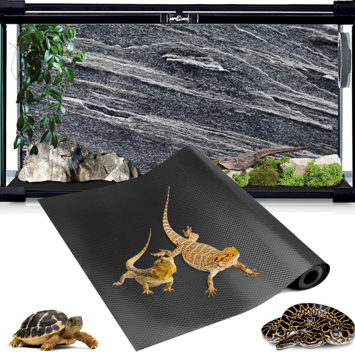 120 Gallon Reptile Terrarium Liner - 24 X 144 inches / Black