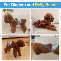 Pet Soft Dog Suspenders 2 Pieces Female Dog Diaper Suspenders - Gold & Blue / S/M - image 3