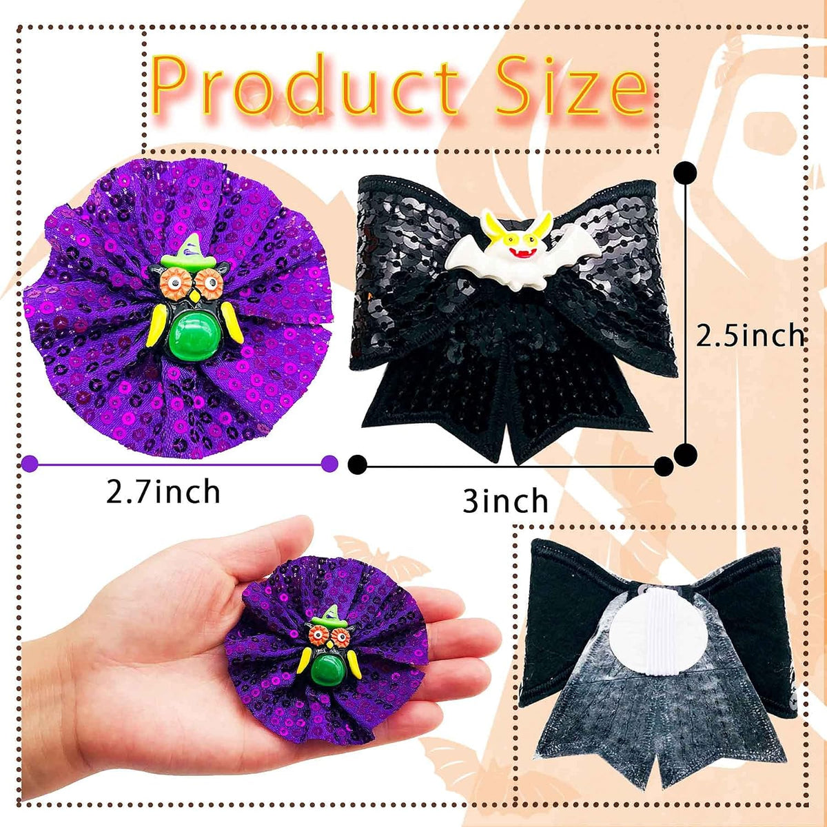 PET SHOW Holiday Dog Bowties Flowers for Small Dogs Slide on Collar – Essentials for Dogs - Halloween-4pcs - image 3